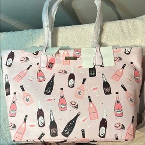 NWT Kate Spade pink champagne print tote